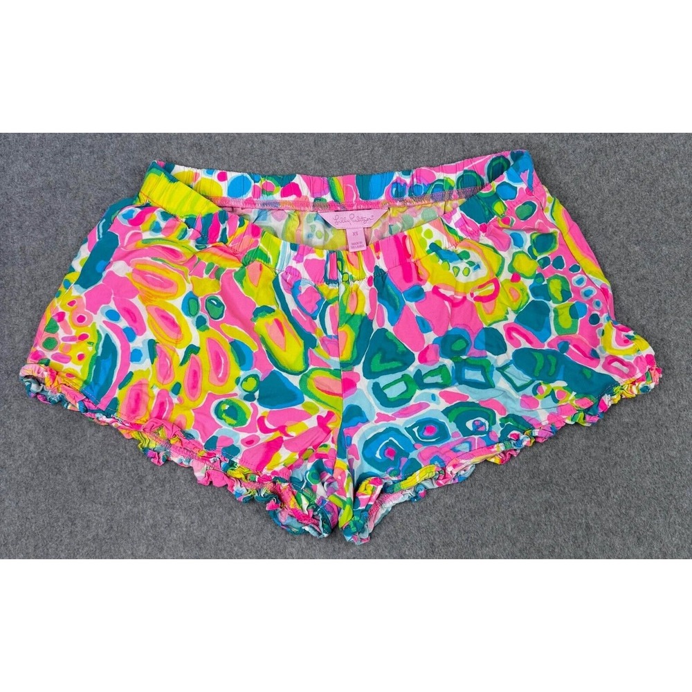 Lilly Pulitzer Womens Size XS Shorts Kya Ruffled Bay Breeze Floral‎ Multicolor